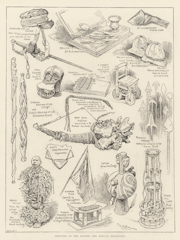 Szkice na wystawie Stanley and African autorstwa Frederick George Kitton