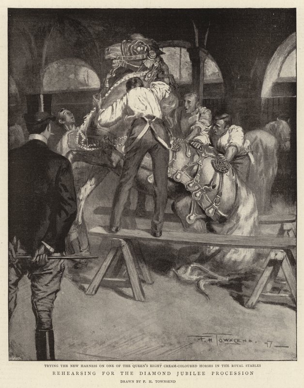 Próba do procesji Diamentowego Jubileuszu autorstwa Frederick Henry Townsend