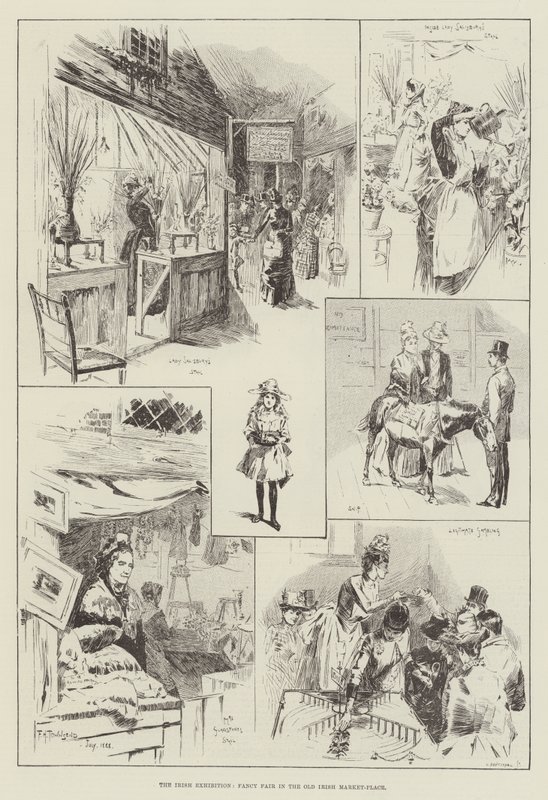 Irlandzka Wystawa, Fantazyjne Targi w Starym Irlandzkim Rynku autorstwa Frederick Henry Townsend