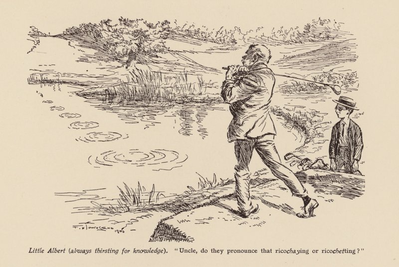 "Uncle, Do They Pronounce that Ricoshaying or Ricochetting" (litografia) autorstwa Frederick Henry Townsend