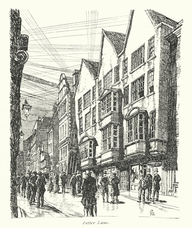 Londyn: Fetter Lane (druk kolorowy) autorstwa Frederick Landseer Maur Griggs