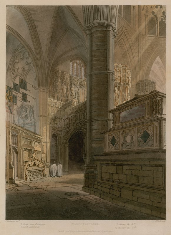 Obszar północno-wschodni, Opactwo Westminster, Londyn autorstwa Frederick Mackenzie