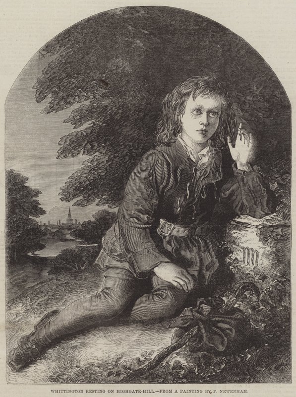 Whittington odpoczywający na Highgate-Hill autorstwa Frederick Newenham