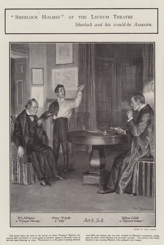 Przedstawienie Sherlocka Holmesa w Lyceum Theatre w Londynie (lito) autorstwa Frederick Pegram