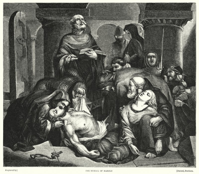 Pogrzeb Harolda (rycina) autorstwa Frederick Richard Pickersgill