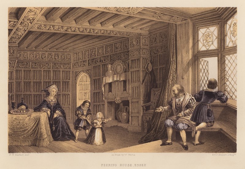 Feering House, Essex (akwatinta) autorstwa Frederick William Fairholt