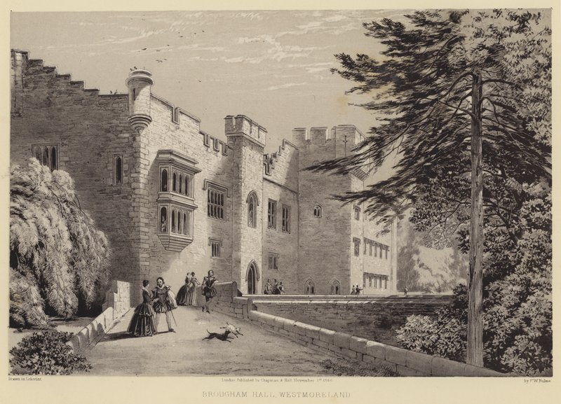 Brougham Hall, Westmoreland (grawerowanie) autorstwa Frederick William Hulme