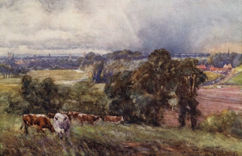 Leamington i Warwick z Campion Hills autorstwa Frederick William Newton Whitehead