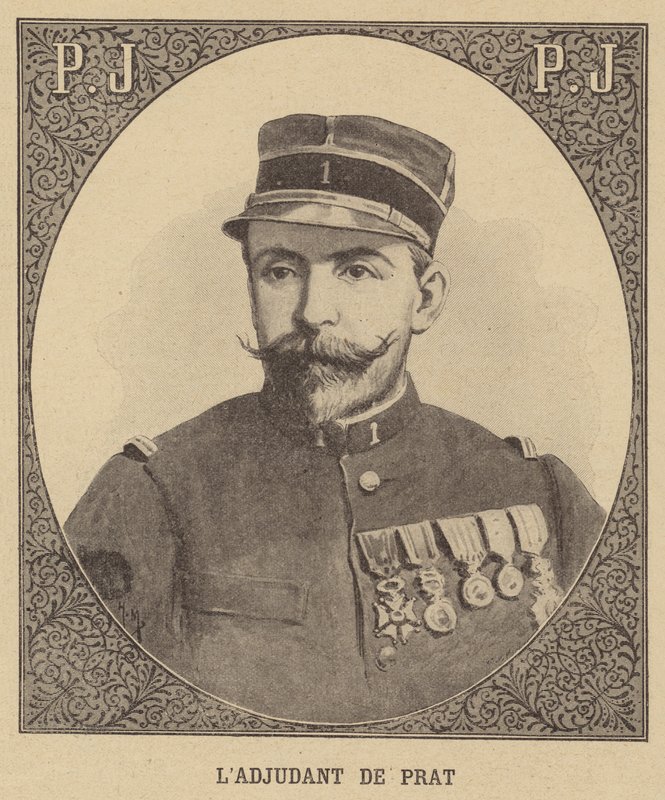 Adjudant de Prat, francuski żołnierz, członek ekspedycji Jean-Baptiste Marchands do Afryki autorstwa French School