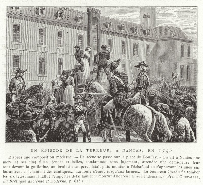 Epizod podczas panowania terroru, rewolucja francuska, Nantes, 1793 autorstwa French School