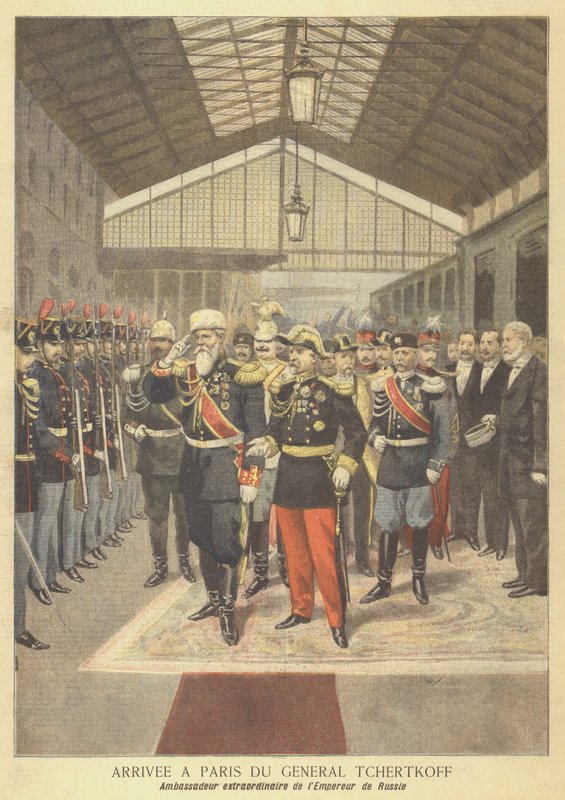 Przybycie do Paryża gen. Czertkowa, ambasadora Rosji we Francji autorstwa French School