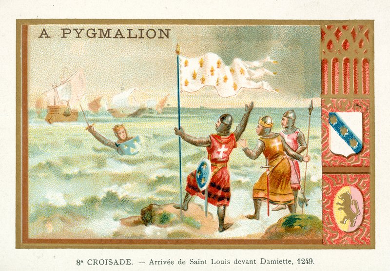 Przybycie Ludwika IX z Francji przed Damietta, 8. Krucjata, 1249 autorstwa French School