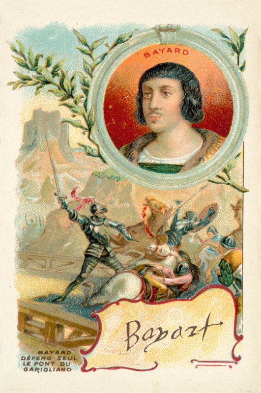 Bayard samotnie broniący mostu Garigliano, 1503 autorstwa French School