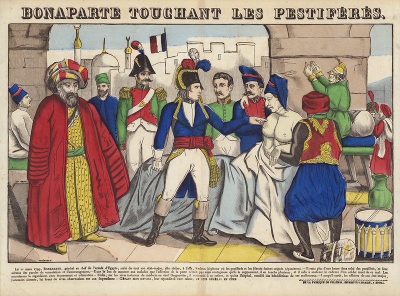 Bonaparte dotykający Pestiferes autorstwa French School