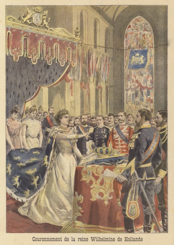 Koronacja królowej Wilhelminy Holandii autorstwa French School