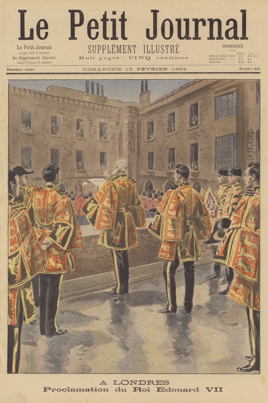 Edward VII zostaje ogłoszony królem, Londyn autorstwa French School