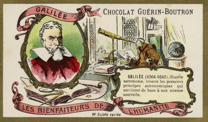 Galileo Galilei, włoski fizyk, matematyk i astronom (chromolitho) autorstwa French School