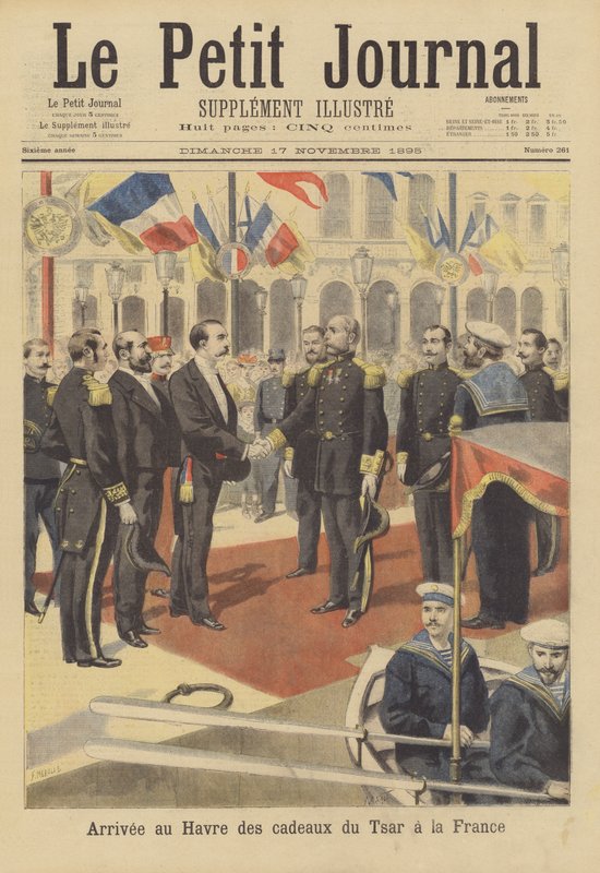 Dary cara Rosji dla Francji przybywające do Le Havre autorstwa French School