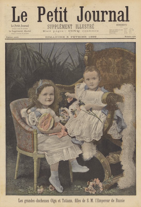 Wielkie Księżne Olga i Tatiana, córki cara Rosji Mikołaja II autorstwa French School