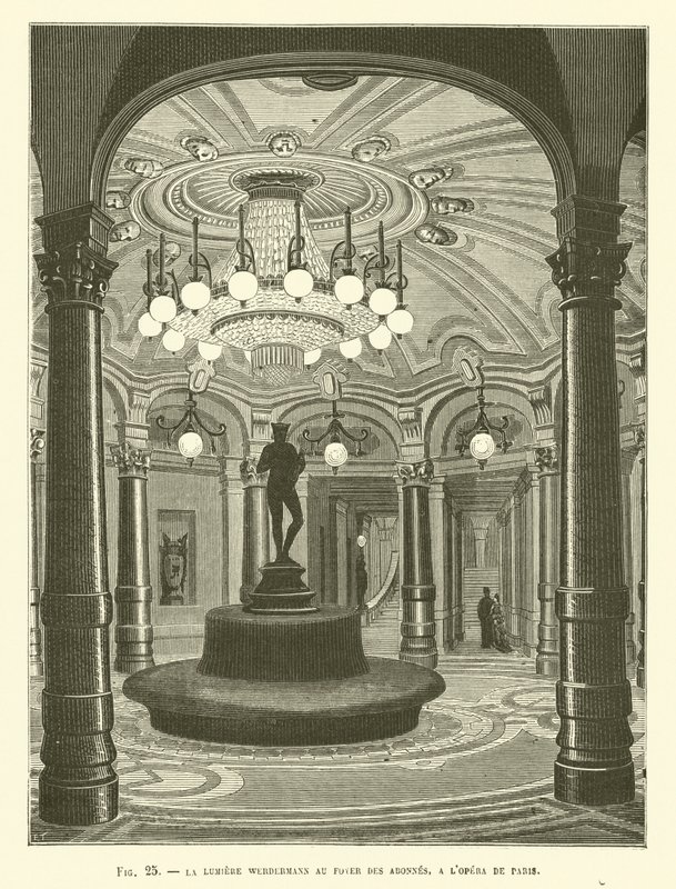 Światło Werdermanna w foyer des Abonnes, w Operze Paryskiej autorstwa French School