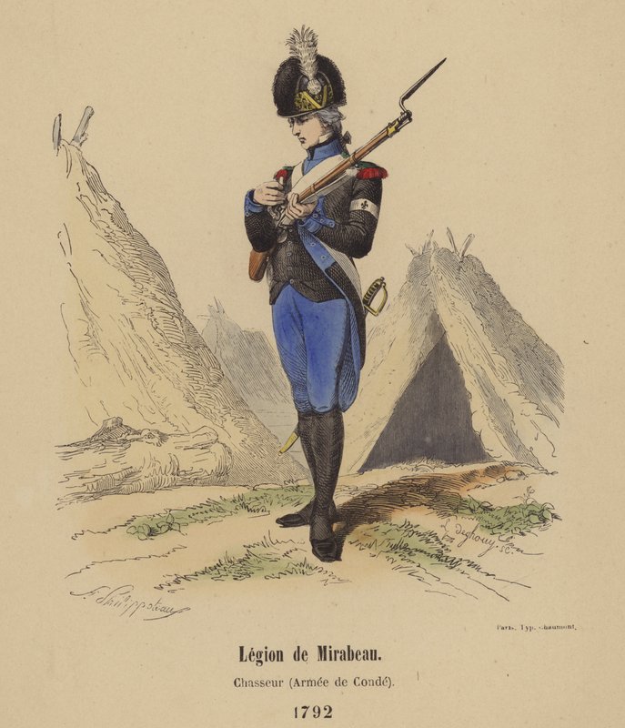 Legion de Mirabeau, Chasseur (Armia Conde), 1792 autorstwa French School