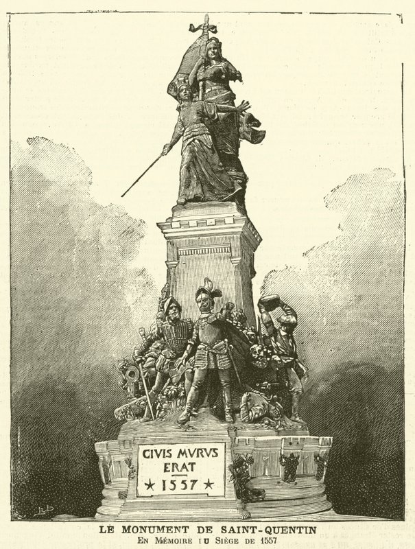 Pomnik upamiętniający bitwę pod Saint-Quentin, 1557 autorstwa French School