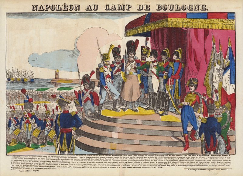 Napoleon w obozie de Boulogne autorstwa French School