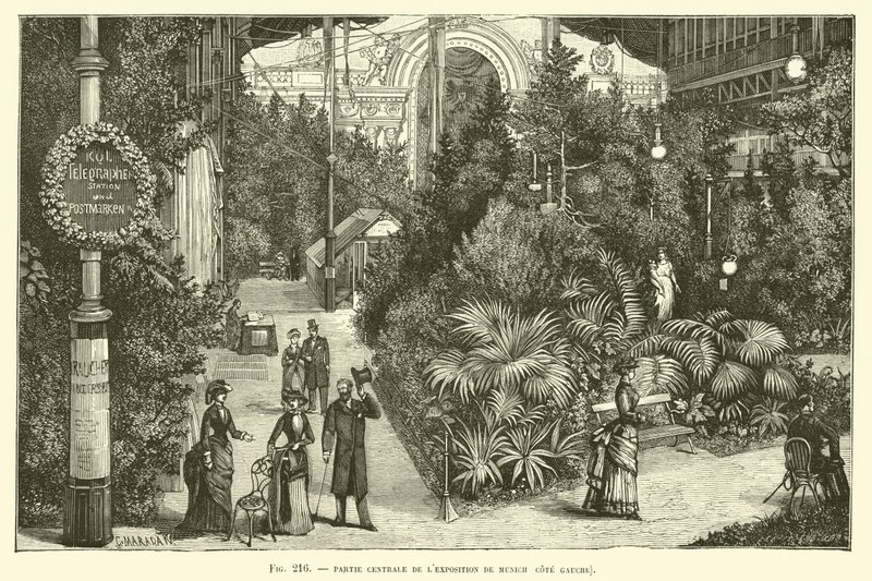 Centralna część wystawy w Monachium, lewa strona autorstwa French School