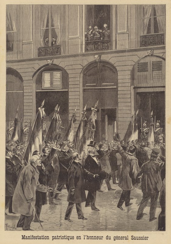 Demonstracja patriotyczna na cześć generała Saussier autorstwa French School