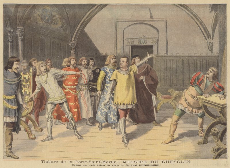 Wykonanie Messire du Guesclin w Theatre de la Porte-Saint-Martin autorstwa French School