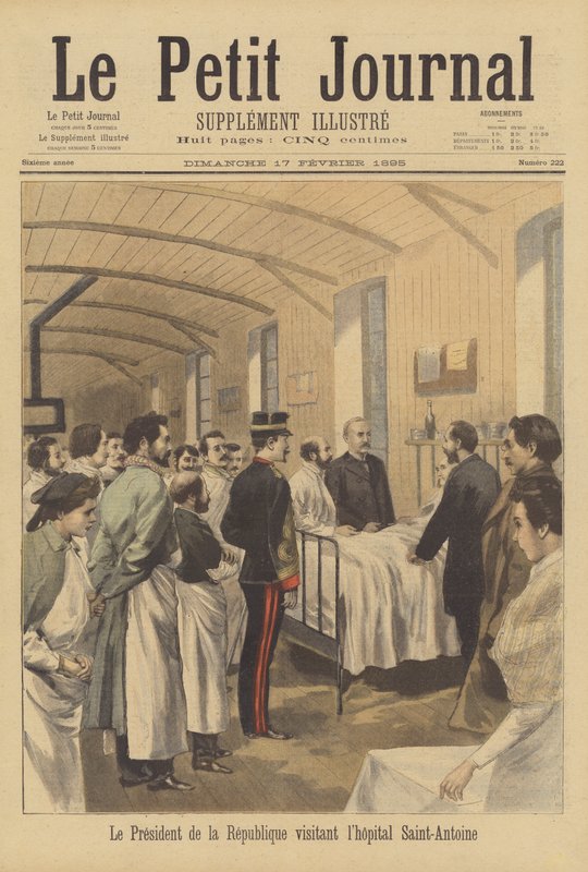 Prezydent Francji Faure z wizytą w szpitalu Saint-Antoine autorstwa French School