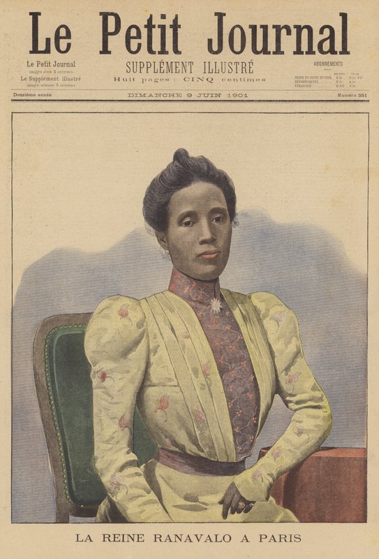 Królowa Ranavalona z Madagaskaru w Paryżu autorstwa French School