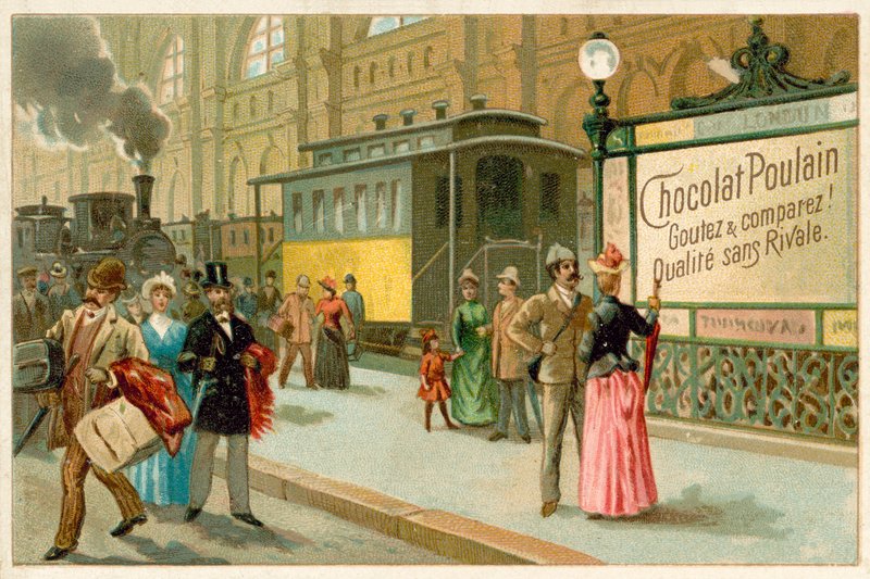 Scena na dworcu kolejowym autorstwa French School