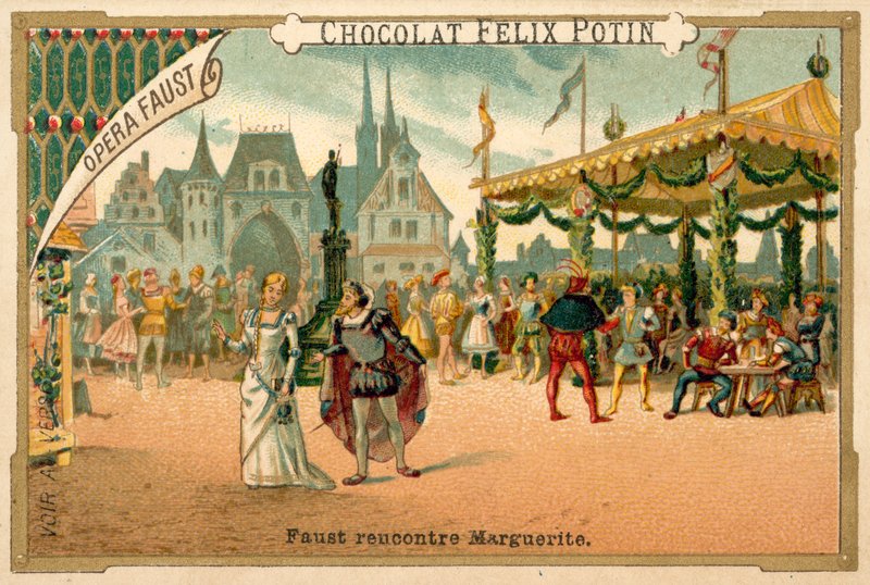 Scena z Fausta, opery Charlesa Gounoda autorstwa French School