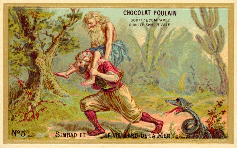 Sindbad i Stary Człowiek Morza autorstwa French School