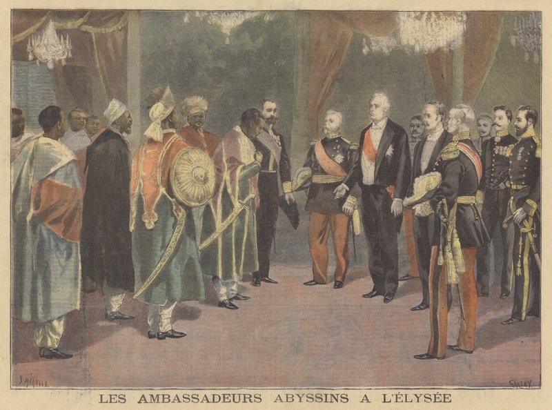 Ambasadorowie abisyńscy w Pałacu Elizejskim autorstwa French School