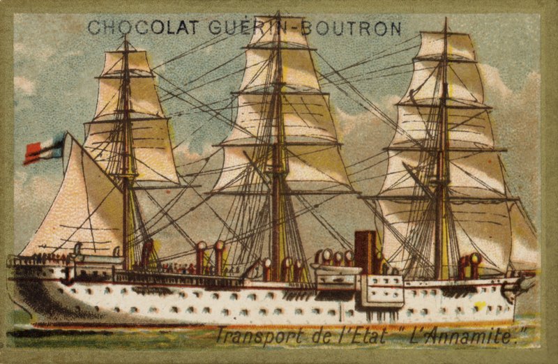 Statek transportowy Annamite (chromolitho) autorstwa French School