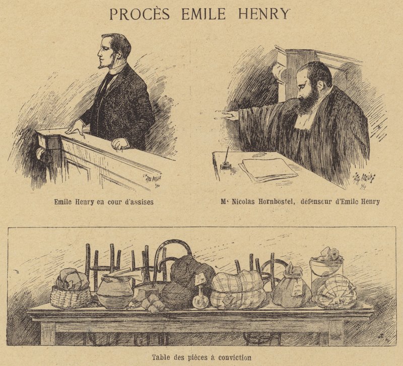Proces anarchistycznego bombowca Emile Henry autorstwa French School