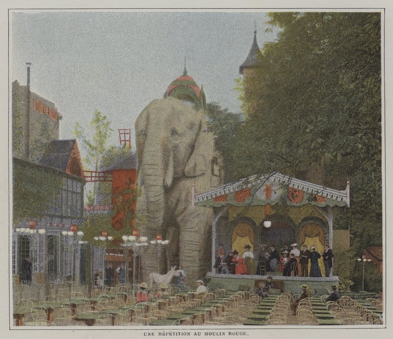 Próba w Moulin Rouge, Paryż (kolorowe zdjęcie) autorstwa French Photographer