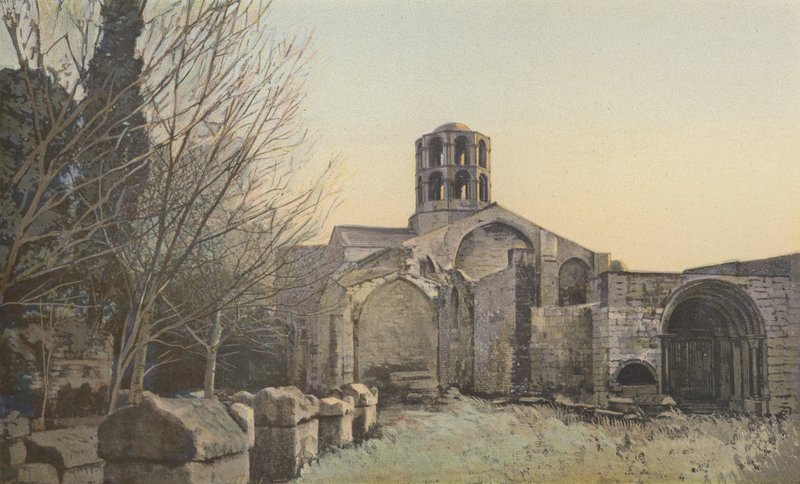 Arles, Les Alyscamps, kościół Saint-Honorat autorstwa French Photographer