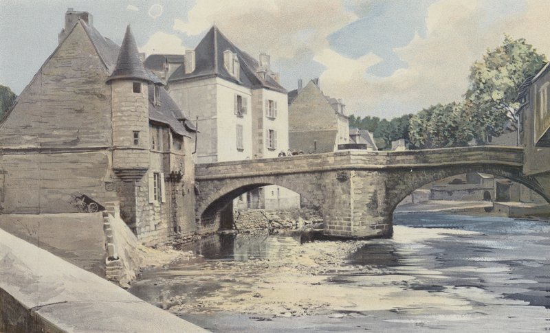 Aubusson, Pont de la Terrade, na Creuse, widok z dołu autorstwa French Photographer