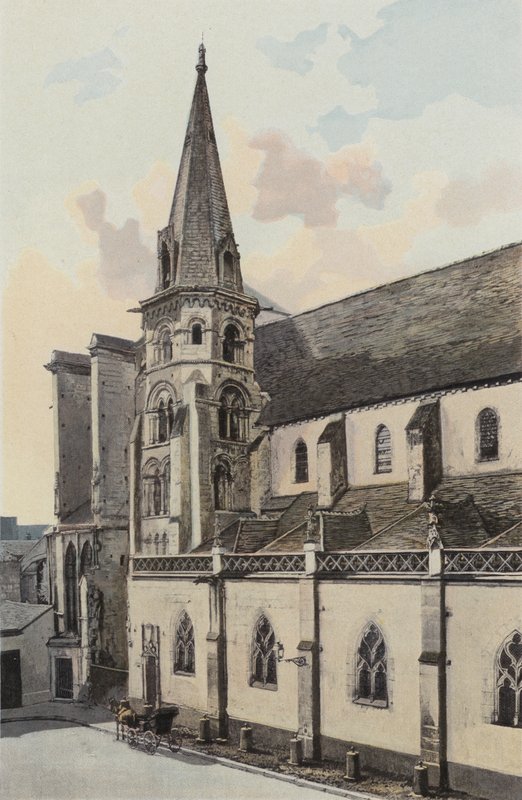 Auxerre, kościół Saint-Eusebe, fasada boczna N autorstwa French Photographer