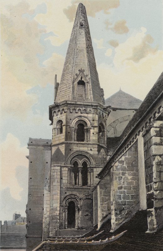 Auxerre, kościół Saint-Eusebe, widok NW (przed restauracją) autorstwa French Photographer