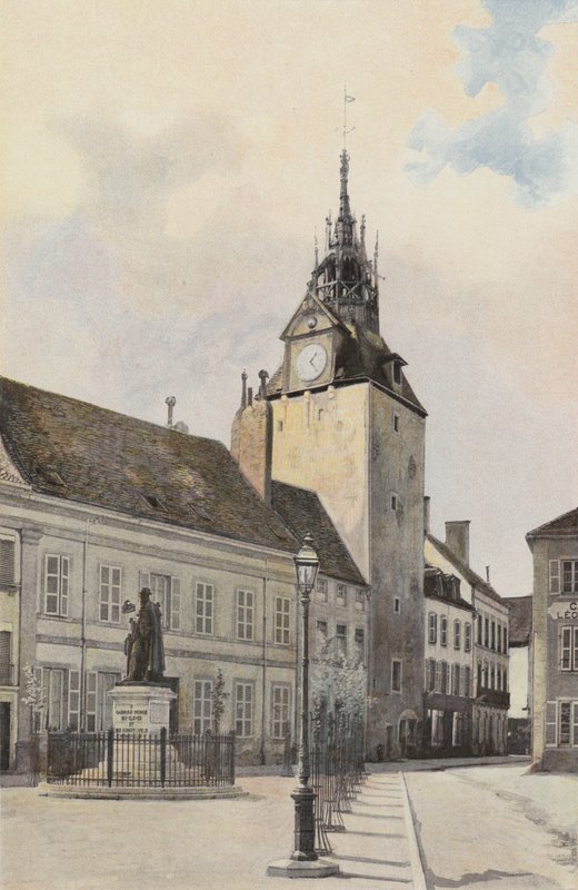 Beaune, dzwonnica i pomnik G Monge autorstwa French Photographer