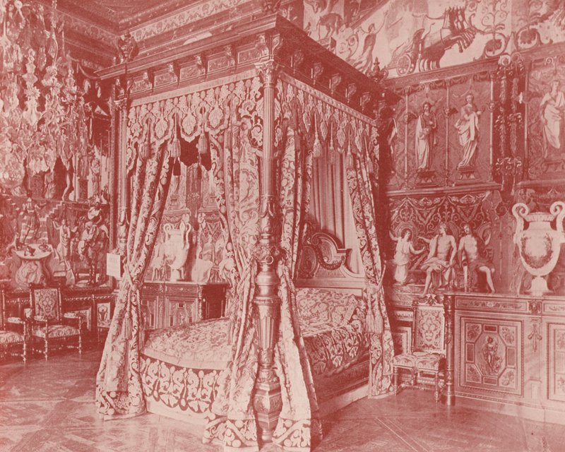 Pokój Anny Austriaczki, Fontainebleau (zdjęcie czarno-białe) autorstwa French Photographer