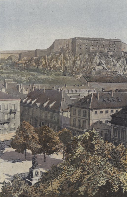 Belfort, Place dArmes i Chateau autorstwa French Photographer
