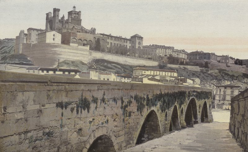 Beziers, Stary Most i Kościół Saint-Nazaire (dawna katedra) autorstwa French Photographer