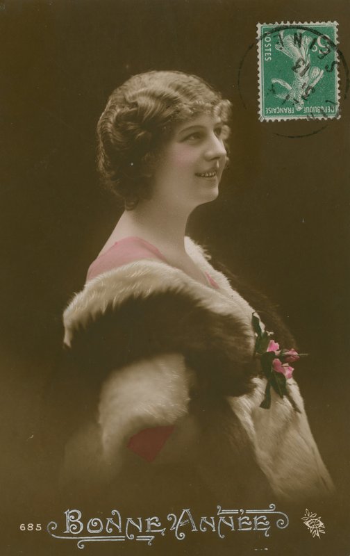 Bonne Anne. Francuska pocztówka Szczęśliwego Nowego Roku wysłana w 1913 roku. autorstwa French Photographer