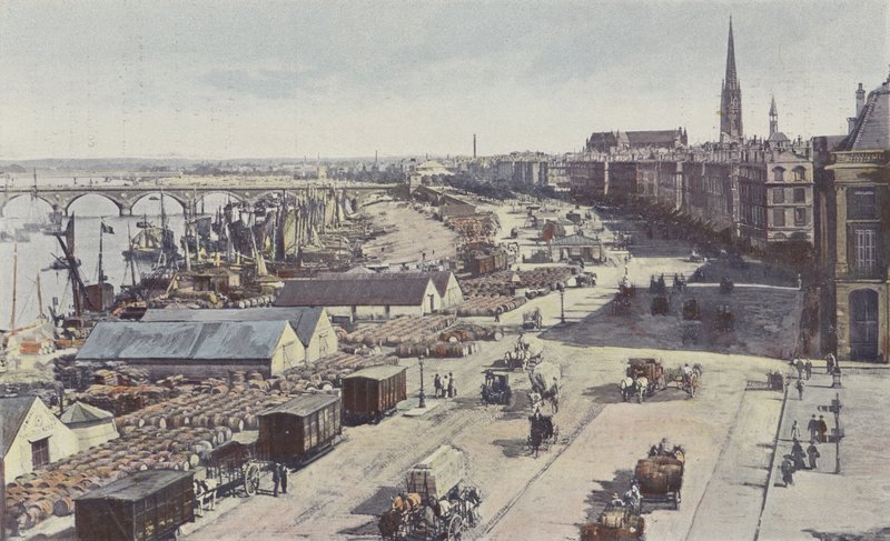 Bordeaux, Most nad Garonną, Nabrzeża Burgundii i Urząd Celny autorstwa French Photographer