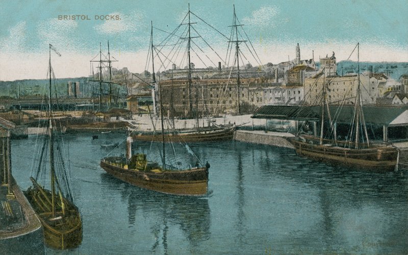 Doki w Bristolu, Anglia. Pocztówka wysłana w 1913 roku. autorstwa French Photographer